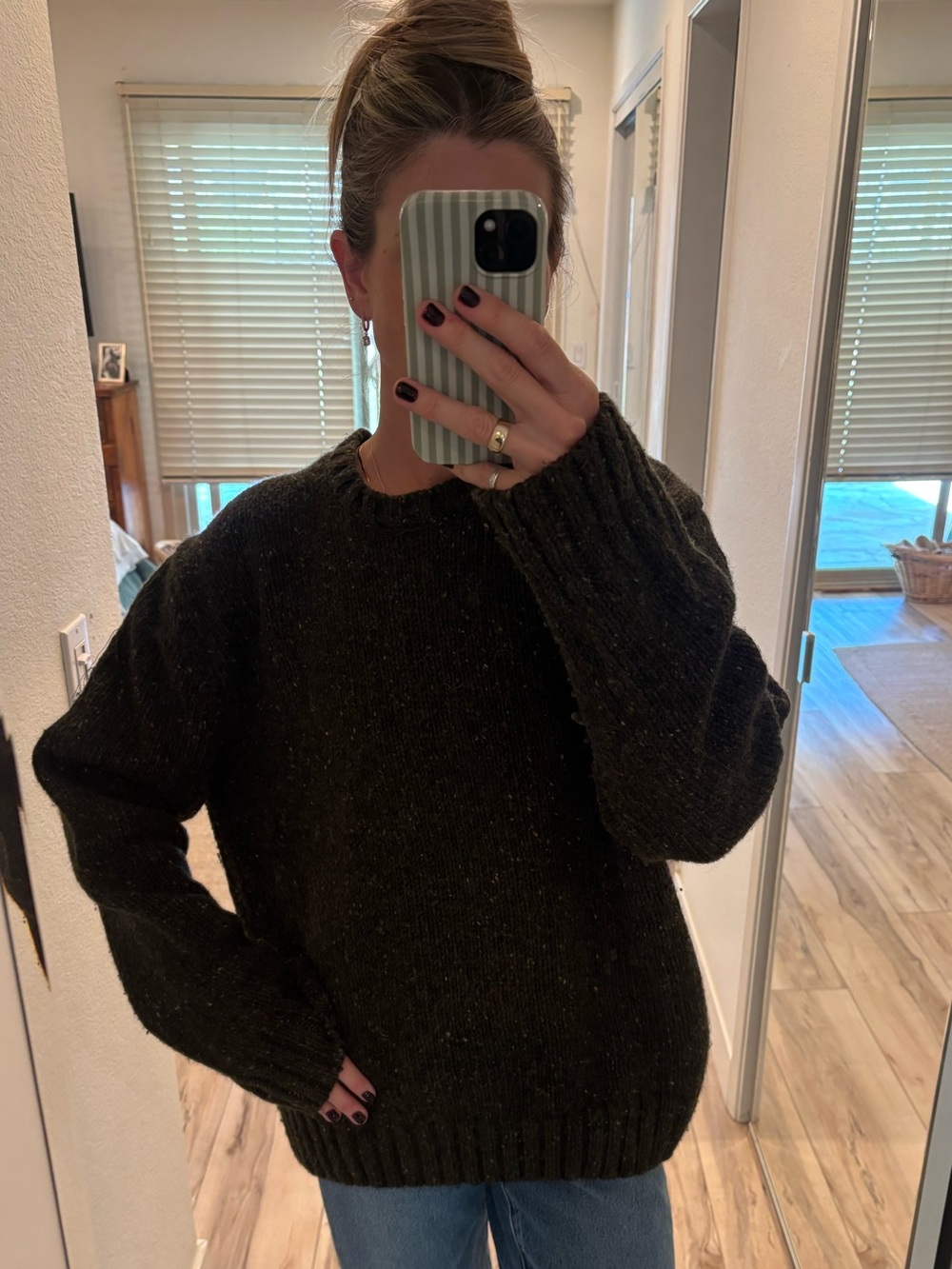 Orvis Olive Fleck Crewneck Sweater